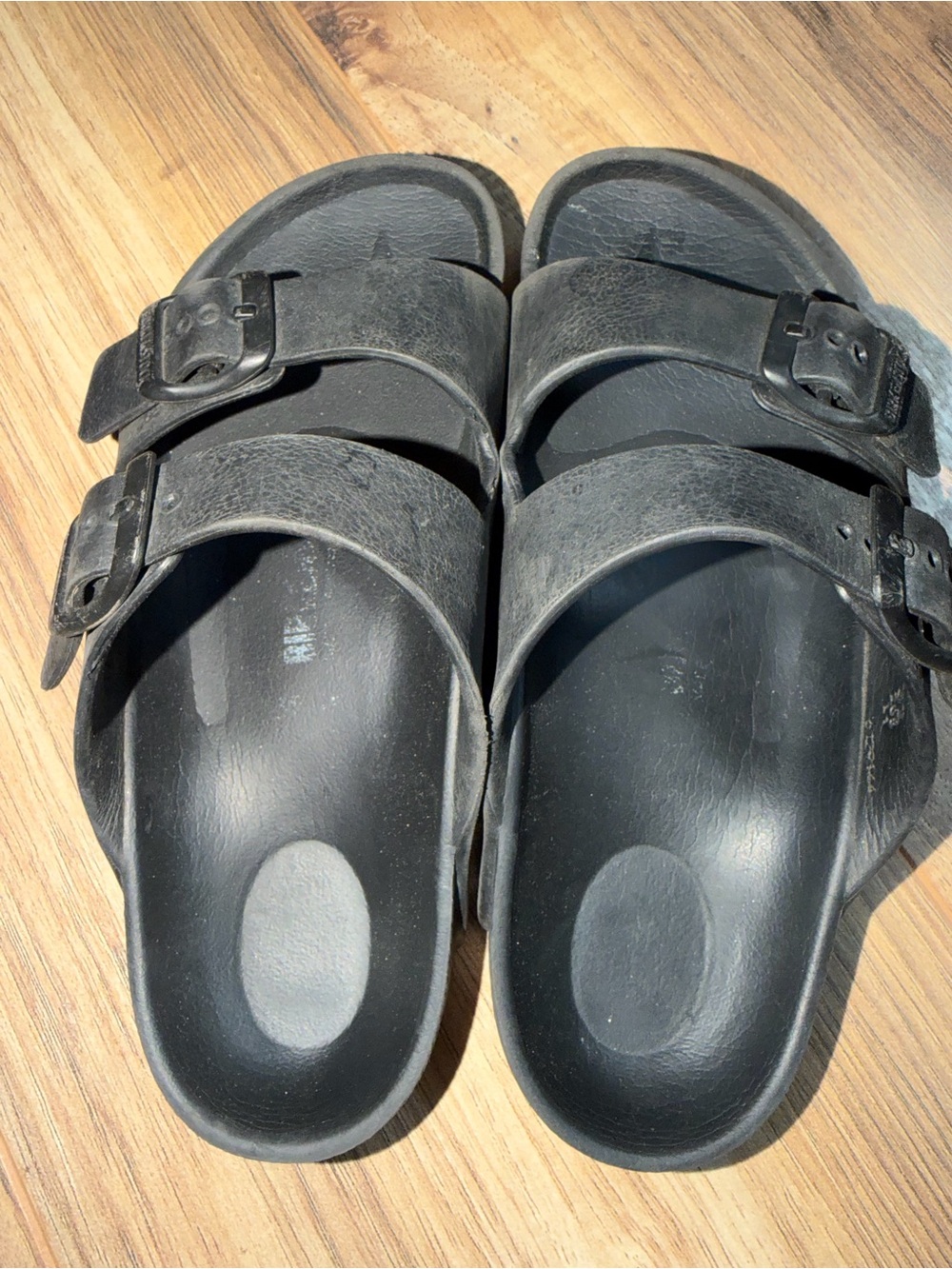 Kids Birkenstock Black Double-Strap Adjustable Sandals